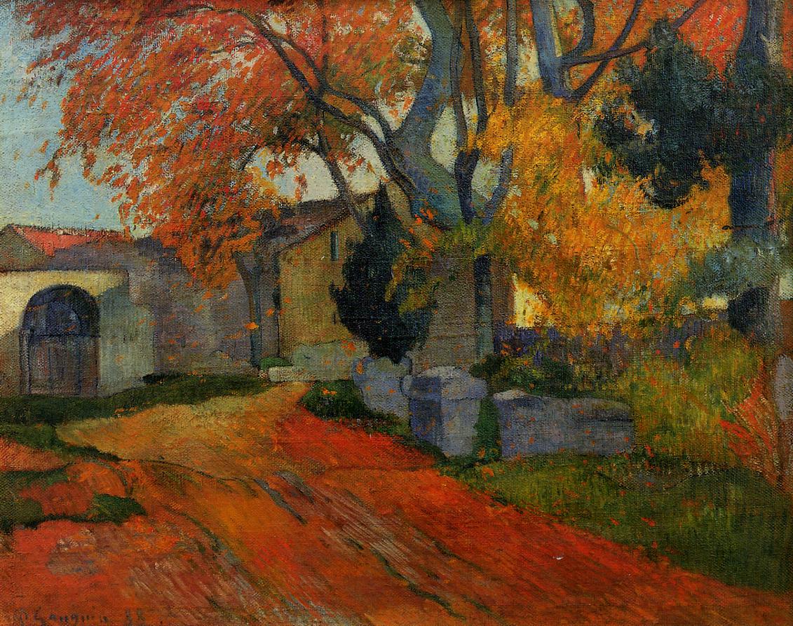 Lane at Alchamps, Arles - Paul Gauguin Painting